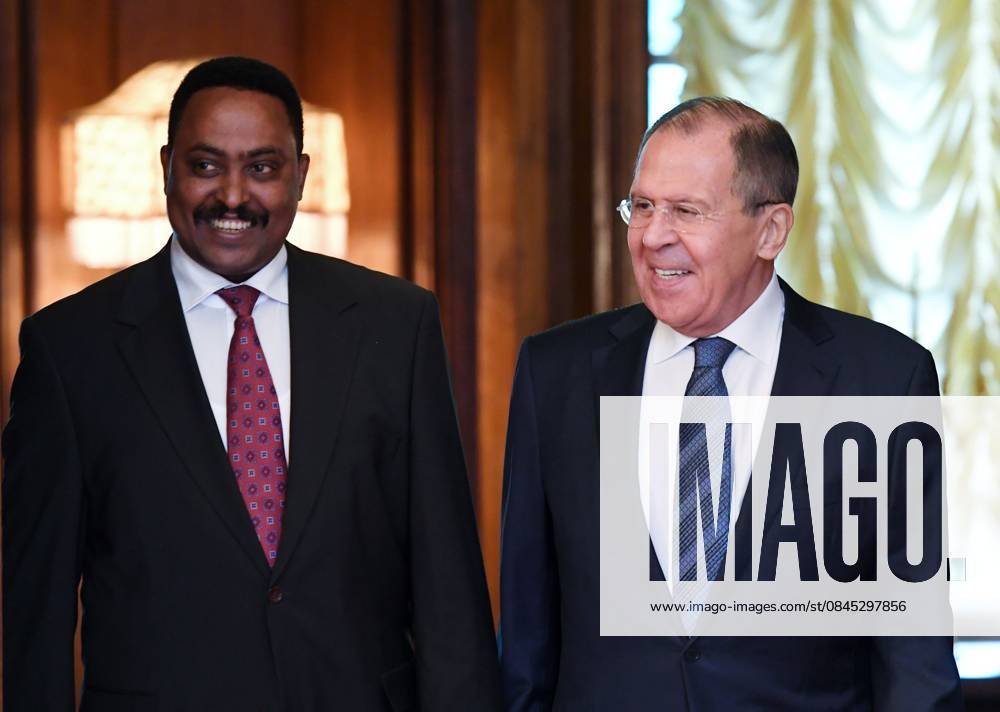 Russian Foreign Minister Sergei Lavrov meets with his Ethiopian counterpart Workneh Gebeyehu 3140723 26.06.2017 Russian Foreign Minister Sergei Lavrov and his Ethiopian counterpart Workneh Gebeyehu, left, during a meeting in the Reception House of the Russian Foreign Ministry. Sergey Pyatakov Sputnik Moscow Russia