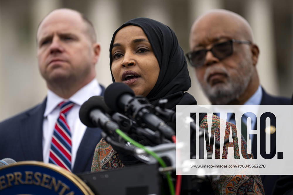 Rep. Ilhan Omar, D-MN, speaks during a press conference with other House Democrats about Renee Good, who was killed last week by Immigration and Customs Enforcement (ICE) agents in Minnesota, during a press conference calling for the Department of Homeland Security and Secretary Kristi Noem to be held accountable outside the US Capitol in Washington, DC, on January 14, 2026. WAP20260114330 BONNIExCASH