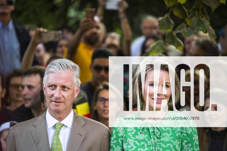 King Philippe - Filip of Belgium and Queen Mathilde of Belgium pictured during a Royal Visit to the Fete au parc - Feest in het Park celebrations on the Belgian National Day in the Parc de Bruxelles - Warandepark, Saturday 21 July 2018. LAURIExDIEFFEMBACQ 05390364