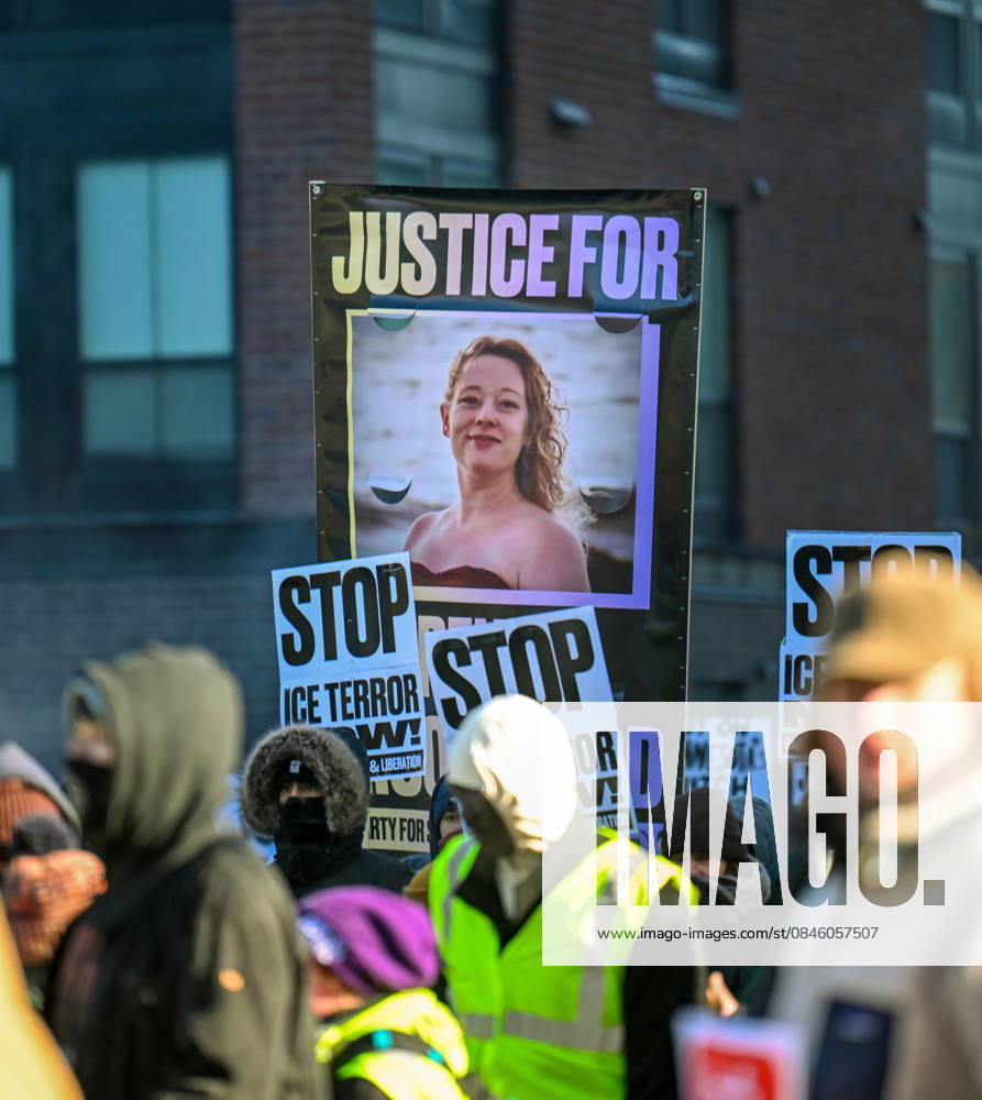 A photo of Renee Nicole Good, who was killed by an ICE officer earlier this month, was one of the many signs held by thousands of protesters who march in sub-zero temperatures during ICE Out day to protest the federal government s immigration enforcement surge in Minneapolis, Minnesota on Friday, January 23, 2026. Organizers are also calling for an economic blackout as they urge Minnesotans to avoid shopping and stay home from work. MIN20260123614 CRAIGxLASSIG