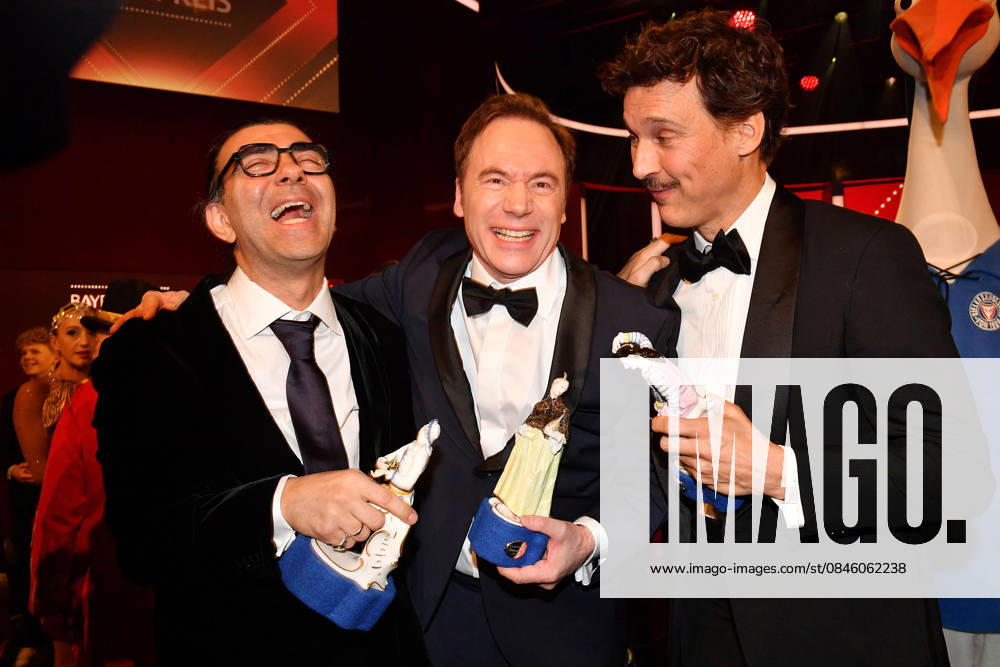 Award winners Fatih Akın, Michael Herbig and Florian David Fitz pose on stage at the Bavarian Film Awards 2026 at Prinzregententheater on January 23, 2026 in Munich, Germany 47th Bavarian Film Awards Bayerischer Filmpreis in Munich, Germany