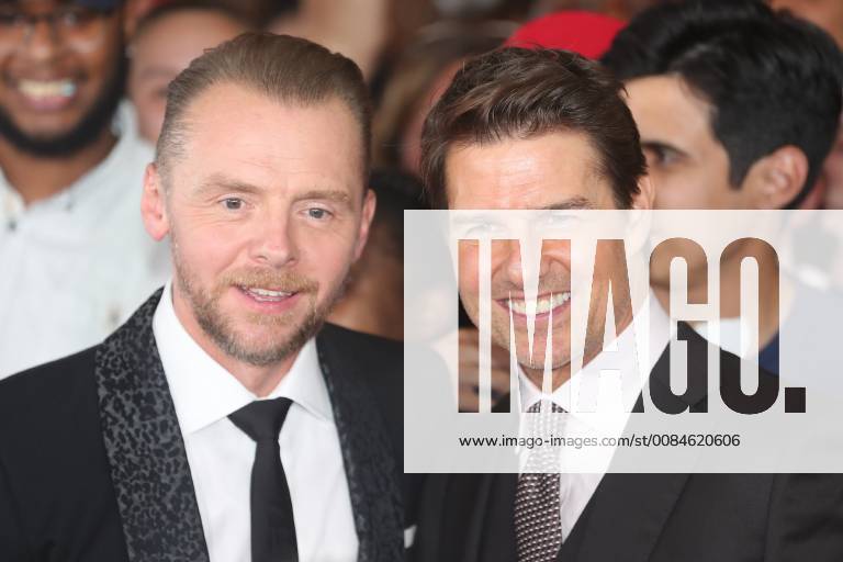 WASHINGTON, DC - JULY 22: Simon Pegg and Tom Cruise at the U.S. Premiere of Mission Impossible: Fallout at the Smithsonian National Air and Space Museum in Washington, D.C. on July 22, 2018.