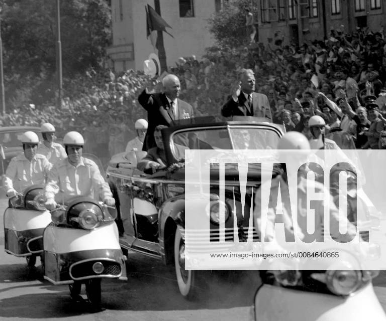 First Secretary of the Communist Party of the USSR Nikita Sergeyevich Khrushchev waves his hat to supporter during visit to Prague, Czechoslovakia, 1964. (CTKxPhoto) CTKPhotoFO00104811
