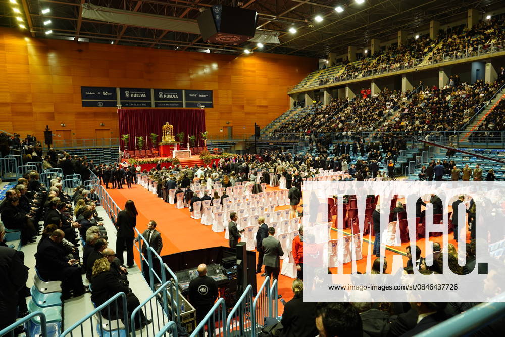 The King and Queen of Spain attend the funeral mass in memory of the 45 people killed in the train accident in Adamuz Cordoba Interior of the Carolina Marin Sports Palace, where the funeral mass in memory of the 45 people killed in the train accident in Adamuz Cordoba took place January 29th, 2026 in Huelva, Spain The Archbishop of Huelva, Santiago Gomez Sierra, presided the religious ceremony in memory of the 45 people killed in the train accident in Adamuz Cordoba, Santiago Gómez Sierra, has presided over the religious ceremony in memory of the 45 deceased in the train accident in Adamuz Córdoba , held at the Carolina Marín Sports Palace because the Cathedral of La Merced does not have enough capacity to accommodate the crowd of attendee