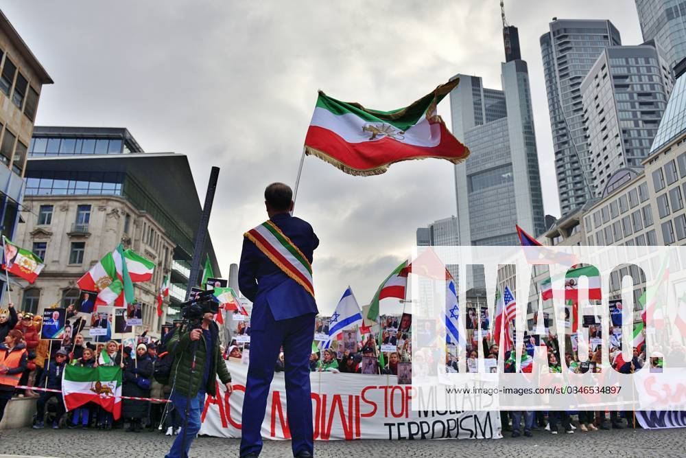 Iran protest in Frankfurt Demonstration in Frankfurt against the Iranian regime According to the police, between 6000 and 8000 people took part in the protest Frankfurt am Main Rathenauplatz Hesse Germany