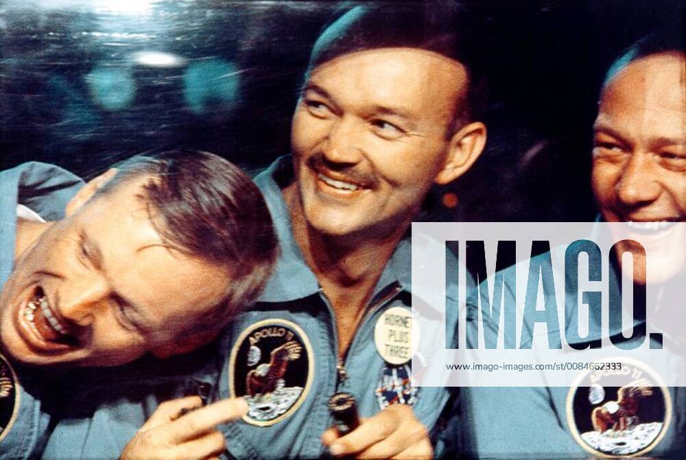 Pacific Ocean, U.S. - On this day July 24, 1969, the Apollo 11 crew with Commander Neil Armstrong, Command Module Pilot Michael Collins and Lunar Module Pilot Buzz Aldrin splashed down in the Pacific Ocean after achieving the first lunar landing. Upon splashing down, the Apollo 11 crew underwent a 21-day quarantine. The purpose of this was to protect against the small possibility of lunar contagion. This procedure was discontinued after Apollo 14. This photo provides a candid view of the astronauts in the Mobile Quarantine Facility. U.S. - ZUMAz03_ 20180724_sha_z03_426