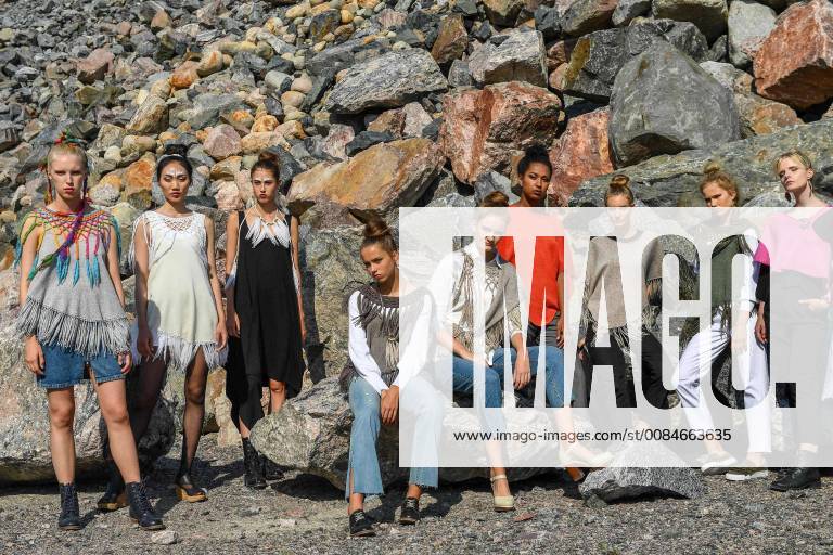 (180725) -- HELSINKI, July 25, 2018 -- Models present creations of Finnish designer Mai Niemi during the Helsinki Fashion Week 2018 in Helsinki, Finland, July 24, 2018. ) (djj) FINLAND-HELSINKI-FASHION WEEK-MAI NIEMI SergeixStepanov