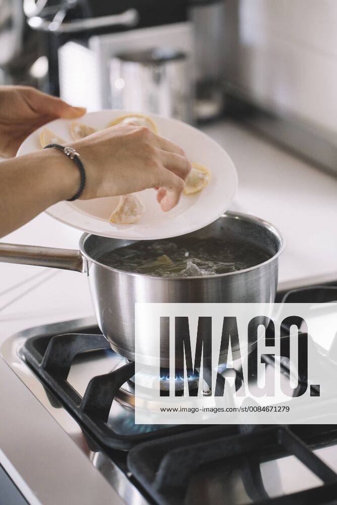 Homemade ravioli, cooking pot model released Symbolfoto ALBF00513