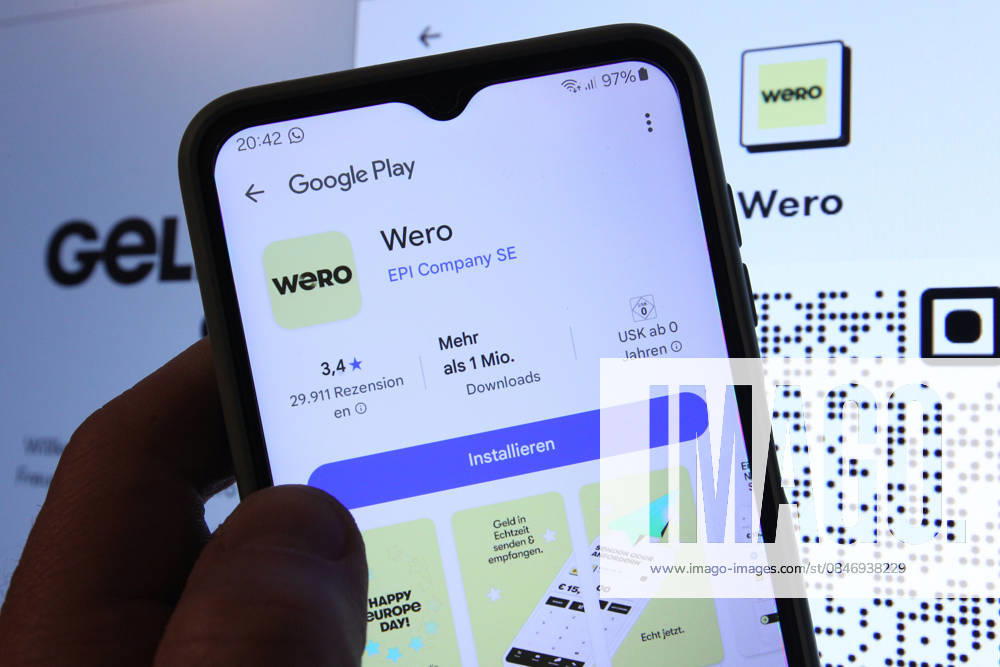 The app from the Wero payment service was accessed on Google Play on a smartphone The Wero website was then accessed on a laptop Symbol image Symbol photo Schnelsen Hamburg