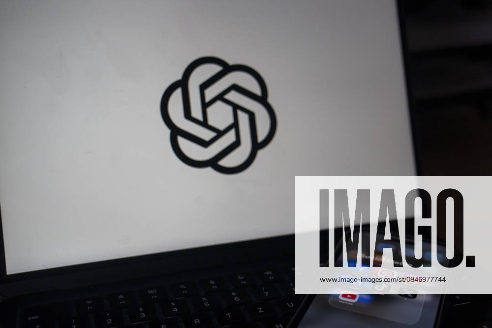 Symbol image Logo of the AI company OpenAI CHAT GPT on a laptop screen next to a smartphone showing social media apps Photo taken February 6, 2026 Concept image Logo of the artificial intelligence company OpenAI displayed on a laptop screen next to a smartphone showing social media applications Photo taken February 6, 2026