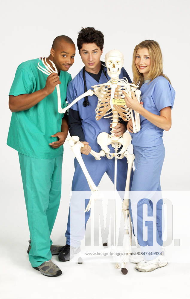 Scrubs Donald Faison, Zach Braff, Sarah Chalke circa 2001 Photo by Paul Drinkwater