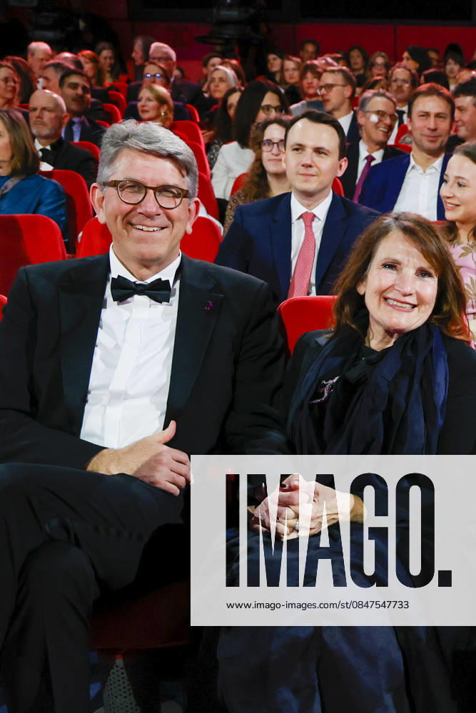 Wolfram Weimer with his wife Christiane Goetz Weimer, Kai Wegener, Katharina Günther Wünsch at the opening of the 75th Berlin International Film Festival in the Berlinale Palast at Potsdamer Platz