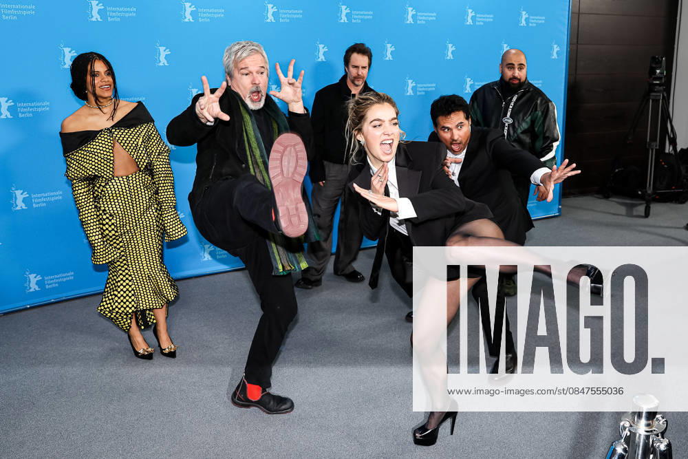 Berlin Berlinale, 76 Berlin International Film Festival 2026 Photo Call Fun shoot, Kung Fu Shooting GOOD LUCK, HAVE FUN, DONT DIE Gore Verbinski Director Director Sam Rockwell Actor Actor Zazie Beetz Actress Actor Haley Lu Richardson Actress Actor Michael Pena Actor Actor Asim