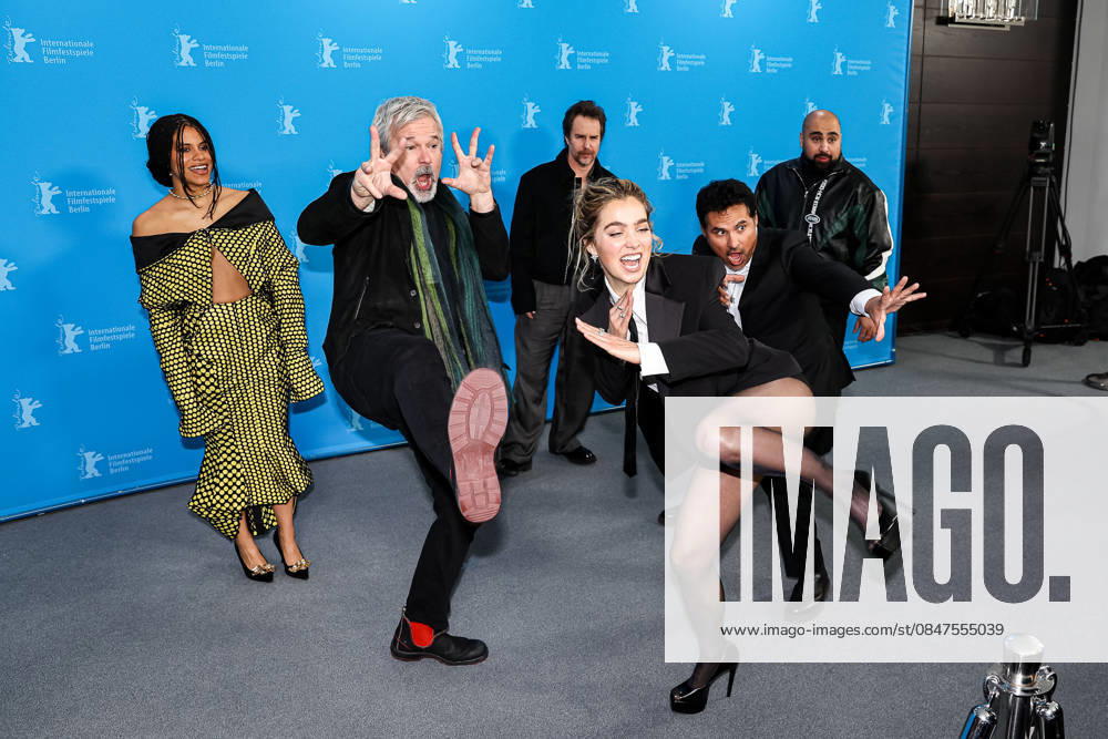 Berlin Berlinale, 76 Berlin International Film Festival 2026 Photo Call Fun shoot, Kung Fu Shooting GOOD LUCK, HAVE FUN, DONT DIE Gore Verbinski Director Director Sam Rockwell Actor Actor Zazie Beetz Actress Actor Haley Lu Richardson Actress Actor Michael Pena Actor Actor Asim