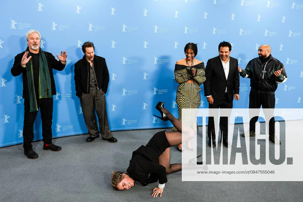 Berlin Berlinale, 76 Berlin International Film Festival 2026 Photo Call Fun shoot GOOD LUCK, HAVE FUN, DONT DIE Gore Verbinski Director Director Sam Rockwell Actor Actor Zazie Beetz Actress Actor Haley Lu Richardson Actress Actor on the floor Michael Pena Actor Actor Asim Chaudhry A