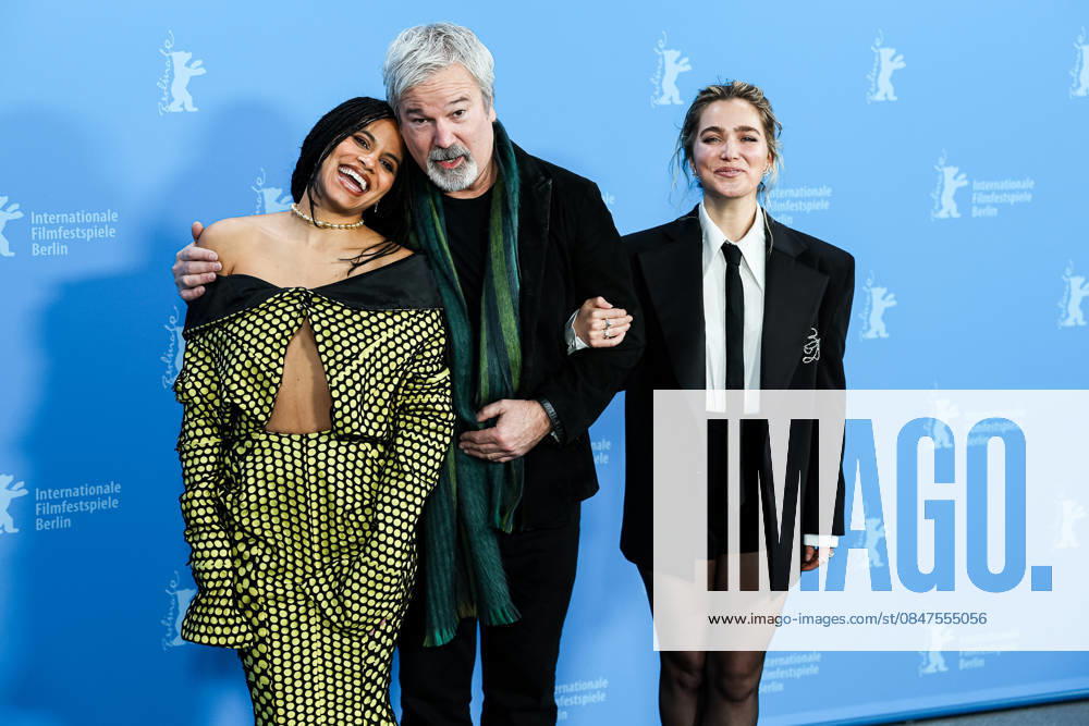 Berlin Berlinale, 76 Berlin International Film Festival 2026 Photo Call Fun shoot GOOD LUCK, HAVE FUN, DONT DIE Zazie Beetz Actress Actor Gore Verbinski Director Director Haley Lu Richardson Actress Actor Berlinale, 76 Berlin International Film Festival 2026, 13 02 2026 Press Photo Roger Buerke