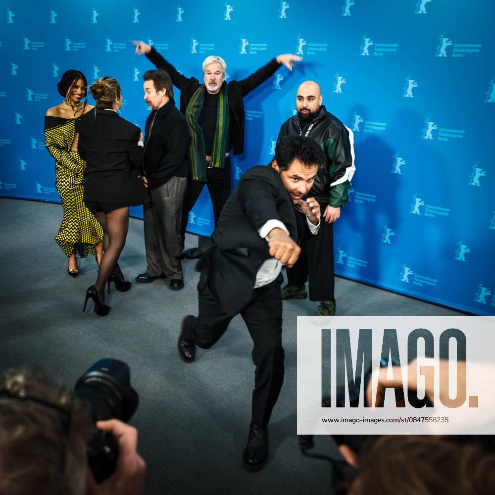 Photocall for Good Luck, Have Fun, Dont Die , Grand Hyatt Berlin, Berlin, Germany Michael Pena act out martial arts moves in front of the photographers at the Photocall for Good Luck, Have Fun, Dont Die during Berlinale (Berlin Film Festival) at Grand Hyatt Berlin, Berlin, , Germany on 13 February 2026., Credit:Julie Edwards Avalon