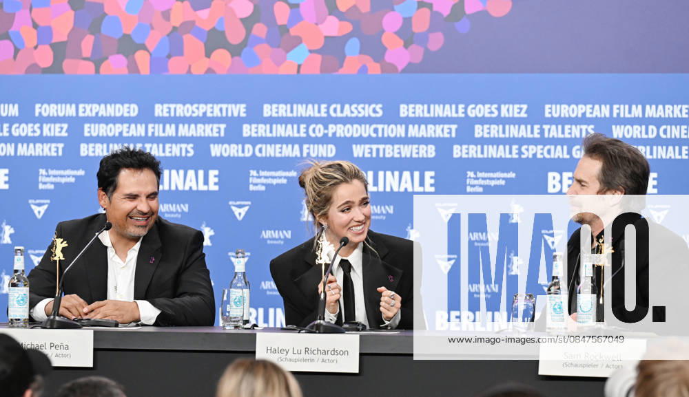76th Berlinale International Film Festival Good Luck, Have Fun, Don t Die press conference at Grand Hyatt Hotel Featuring: Michael Pena, Haley Lu Richardson, Sam Rockwell Where: Berlin, Germany When: 13 Feb 2026 Credit: Cover Images . NOT FOR USE BY NEWSPAPERS BASED IN THE UK.