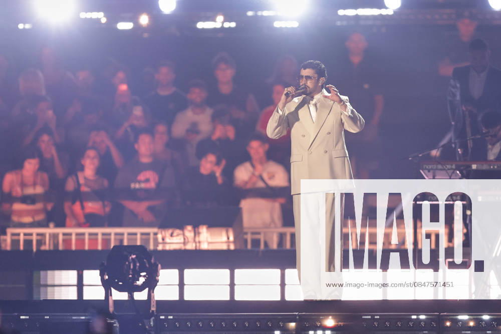 Bad Bunny performs first Buenos Aires concert of world tour BUENOS AIRES, ARGENTINA - FEBRUARY 13: Puerto Rican singer Bad Bunny performs during the first of his three scheduled shows at Estadio Monumental in Buenos Aires, Argentina, as part of his Debi Tirar Mas Fotos world tour, in Buenos Aires, Argentina on February 13, 2026. The artist arrived in Argentina following a high-profile appearance at the Super Bowl, where he delivered strong criticism of US policies, and after winning a Grammy Award, becoming the first Spanish-language album to receive the Album of the Year honor. The concert drew tens of thousands of fans, marking one of the most anticipated musical events of the year in the Argentine capital. Luciano Gonzalez Anadolu Bu