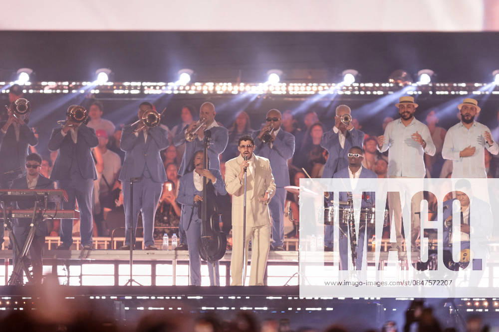 Puerto Rican singer Bad Bunny, performs his first show at the River Plate Stadium in Argentina during his tour, Debi tirar mas fotos UNAR AGENCY via Aton Chile, Buenos Aires Argentina Aton 1124858