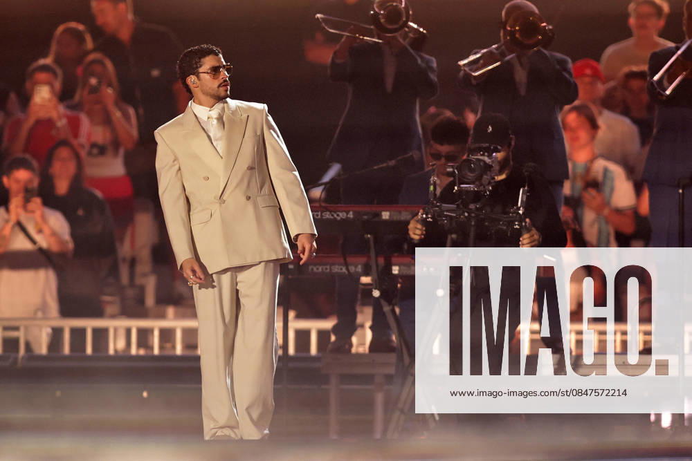 Puerto Rican singer Bad Bunny, performs his first show at the River Plate Stadium in Argentina during his tour, Debi tirar mas fotos UNAR AGENCY via Aton Chile, Buenos Aires Argentina Aton 1124862