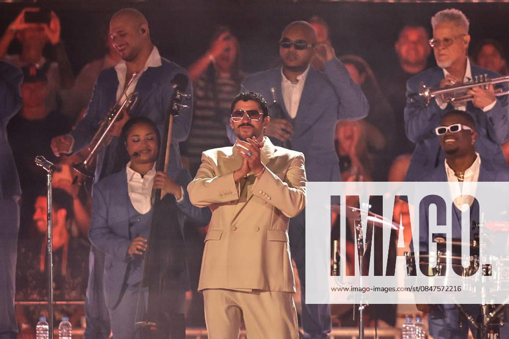 Puerto Rican singer Bad Bunny, performs his first show at the River Plate Stadium in Argentina during his tour, Debi tirar mas fotos UNAR AGENCY via Aton Chile, Buenos Aires Argentina Aton 1124864