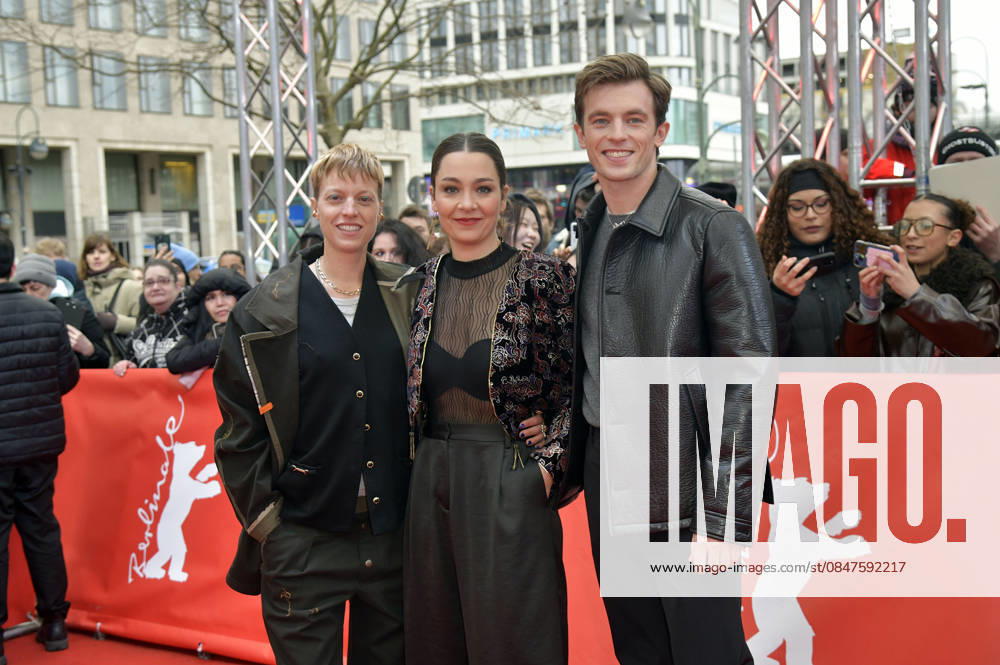 Sylvaine Faligant, Anna Roller and Jannis Niewöhner at the premiere of the feature film Allegro Pastell at the Berlinale 2026 76 Berlin International Film Festival at the Zoo Palast Berlin, 14 02 2026 Foto:xM.xBehrensx xFuturexImagex allegro_6225