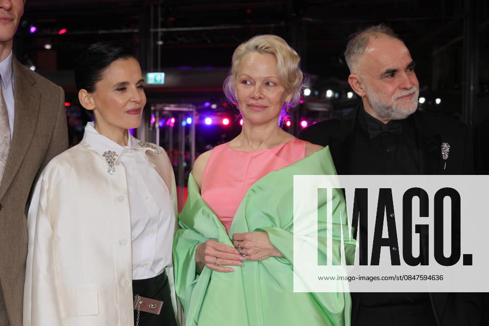 Elena Anaya, Pamela Anderson and Gilles Andrier attend the premiere of Rosebush Pruning during the 76th Berlinale International Film Festival at Berlinalepalast in Berlin, Germany, on 14 February 2026. Photo: Berlin Germany - ZUMAm179 20260214_zep_m179_010