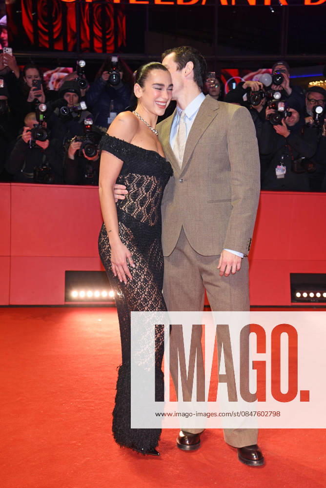 Dua Lipa with boyfriend Callum Turner at the premiere ROSEBUSH PRUNING as part of 76 BERLINALE International Berlin Film Festival at Berlinale Palast at Potsdamer Platz in Berlin on 14 02 2026
