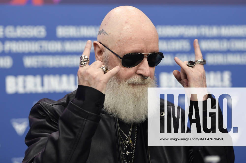 Rob Halford at the press conference for the documentary The Ballad of Judas Priest at the Berlinale 2026 76 Berlin International Film Festival at the Hotel Grand Hyatt Berlin, 15 02 2026 Foto:xC.xNiehausx xFuturexImagex priest_6265