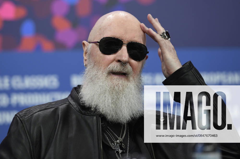 Rob Halford at the press conference for the documentary The Ballad of Judas Priest at the Berlinale 2026 76 Berlin International Film Festival at the Hotel Grand Hyatt Berlin, 15 02 2026 Foto:xC.xNiehausx xFuturexImagex priest_6271