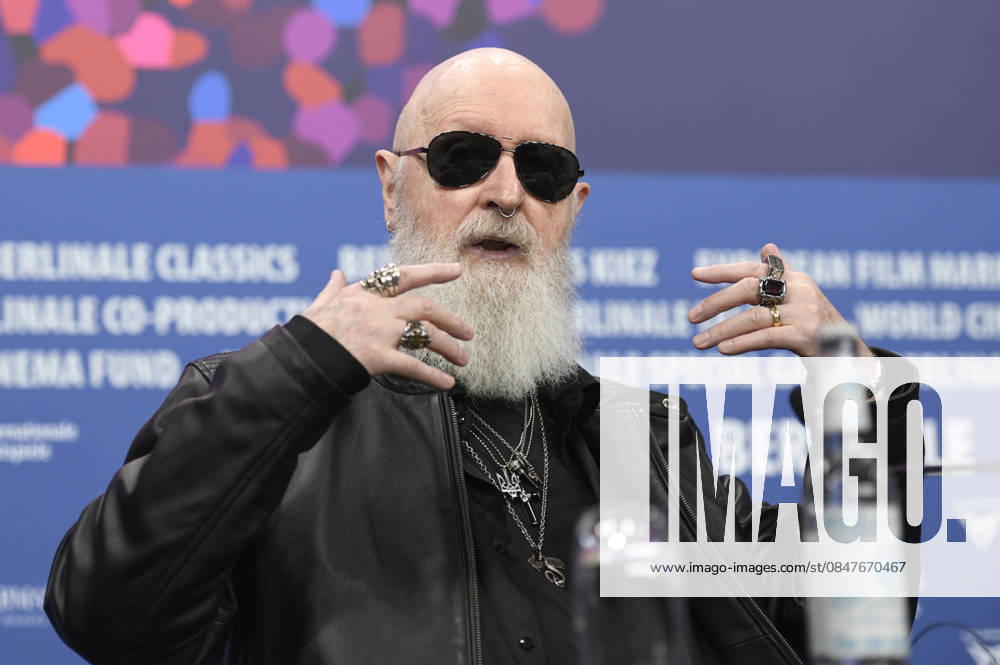 Rob Halford at the press conference for the documentary The Ballad of Judas Priest at the Berlinale 2026 76 Berlin International Film Festival at the Hotel Grand Hyatt Berlin, 15 02 2026 Foto:xC.xNiehausx xFuturexImagex priest_6273