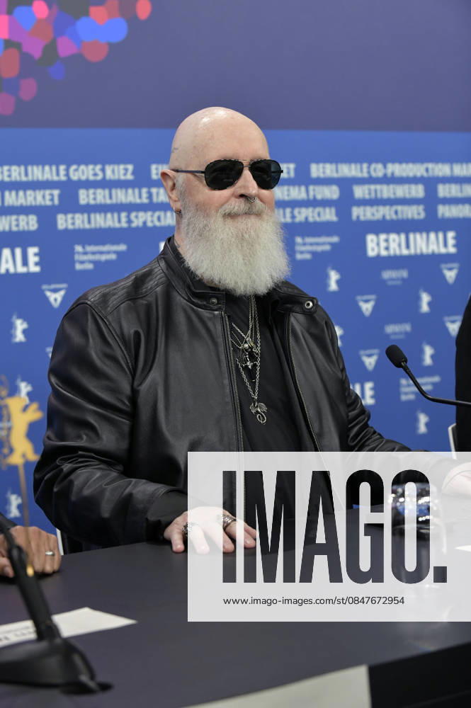 Rob Halford at the press conference for the documentary The Ballad of Judas Priest at the Berlinale 2026 76 Berlin International Film Festival at the Hotel Grand Hyatt Berlin, 15 02 2026 Foto:xM.xBehrensx xFuturexImagex priest_6295