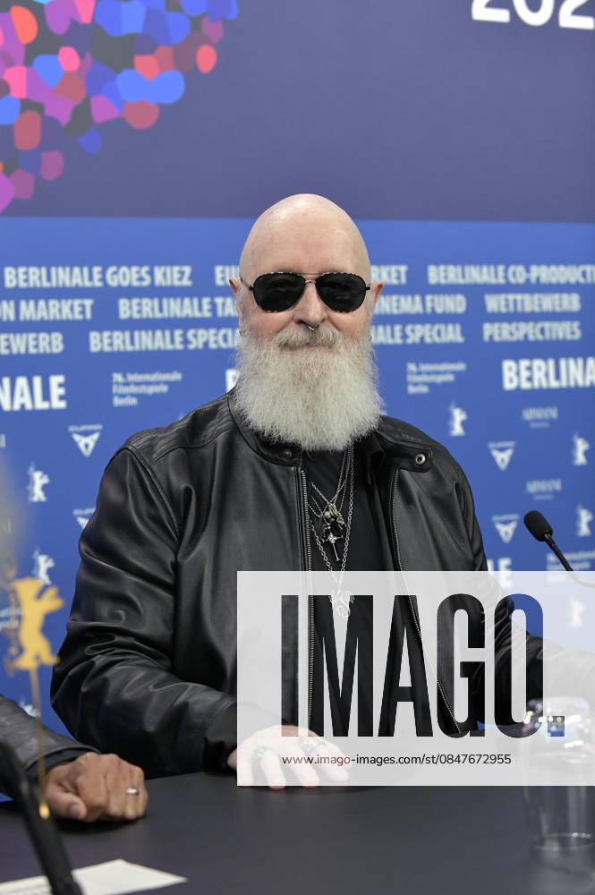 Rob Halford at the press conference for the documentary The Ballad of Judas Priest at the Berlinale 2026 76 Berlin International Film Festival at the Hotel Grand Hyatt Berlin, 15 02 2026 Foto:xM.xBehrensx xFuturexImagex priest_6296