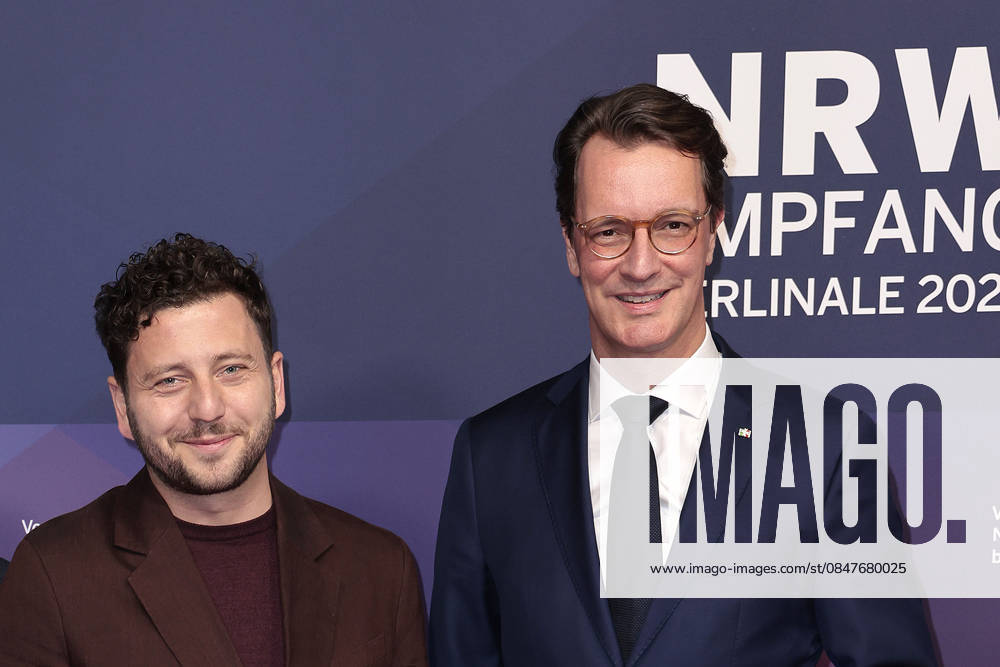 Felix Banaszak Die Gruenen and Hendrik Wuest CDU at the NRW reception on 15 02 2026 as part of the 76 Berlinale in Berlin NRW Berlinale reception in Berlin