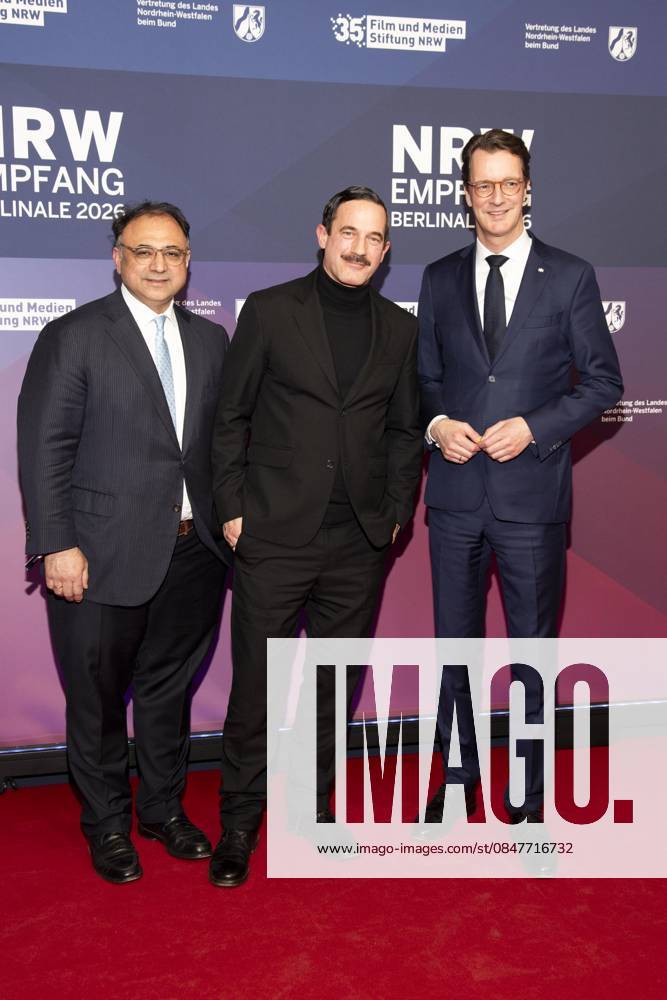 Walid Nakschbandi, Soenke Moehring and Hendrik Wuest as guests at the NRW reception at the 76 Berlinale 2026 at the Representation of the State of North Rhine-Westphalia to the Federal Government,on Sunday 15 02 2026 in Berlin Berlin Germany