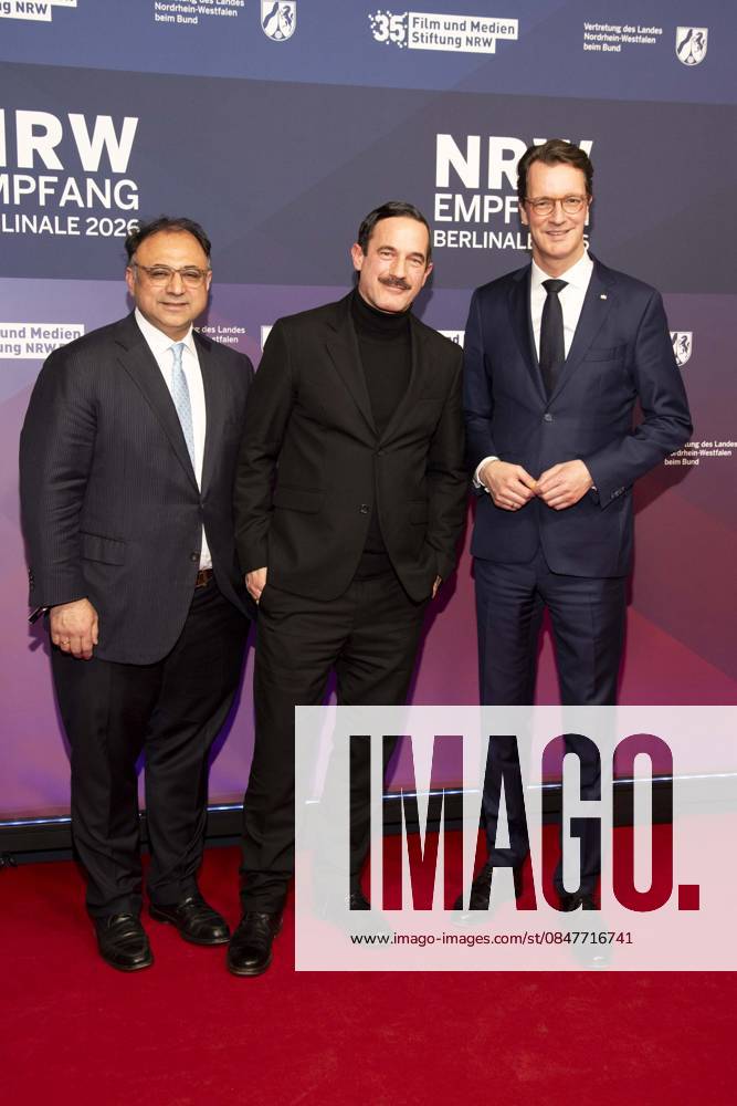 Walid Nakschbandi, Soenke Moehring and Hendrik Wuest as guests at the NRW reception at the 76 Berlinale 2026 at the Representation of the State of North Rhine-Westphalia to the Federal Government,on Sunday 15 02 2026 in Berlin Berlin Germany