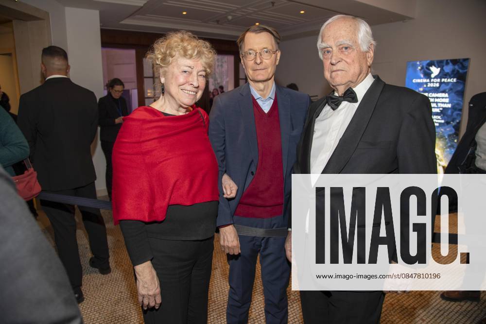 Gesine Schwan, Karl Lauterbach and Peter Eigen as guests at the Cinema For Peace Gala 2026 at the Hotel Adlon Kempinski on 16 February 2026 in Berlin Berlin Germany