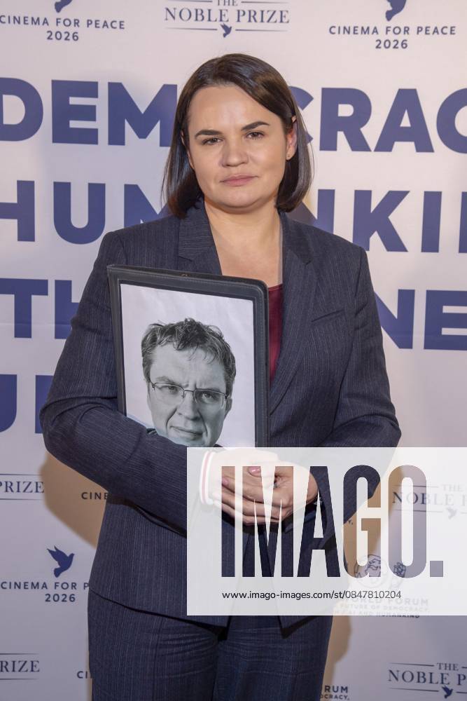Swjatlana Heorhijeuna Zichanouskaja Tsikhanouskaya Belarusian non-partisan civil rights activist as guest at the Cinema For Peace Gala 2026 at Hotel Adlon Kempinski on 16 02 2026 in Berlin Berlin Germany