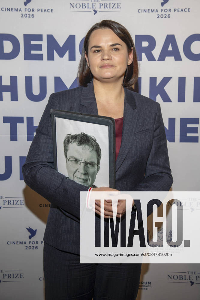 Swjatlana Heorhijeuna Zichanouskaja Tsikhanouskaya Belarusian non-partisan civil rights activist as guest at the Cinema For Peace Gala 2026 at Hotel Adlon Kempinski on 16 02 2026 in Berlin Berlin Germany