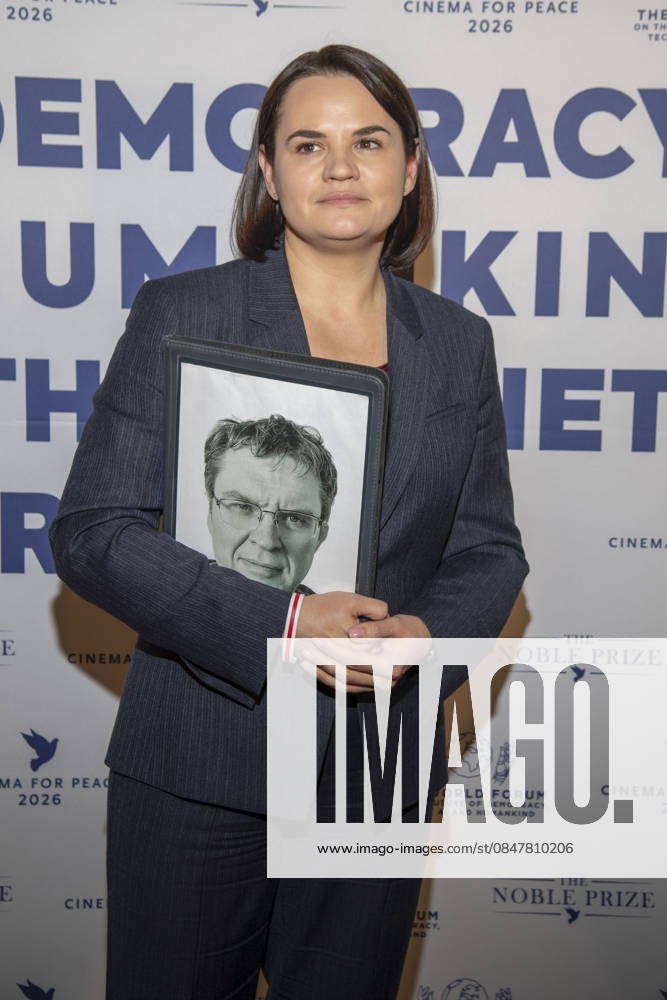 Swjatlana Heorhijeuna Zichanouskaja Tsikhanouskaya Belarusian non-partisan civil rights activist as guest at the Cinema For Peace Gala 2026 at Hotel Adlon Kempinski on 16 02 2026 in Berlin Berlin Germany
