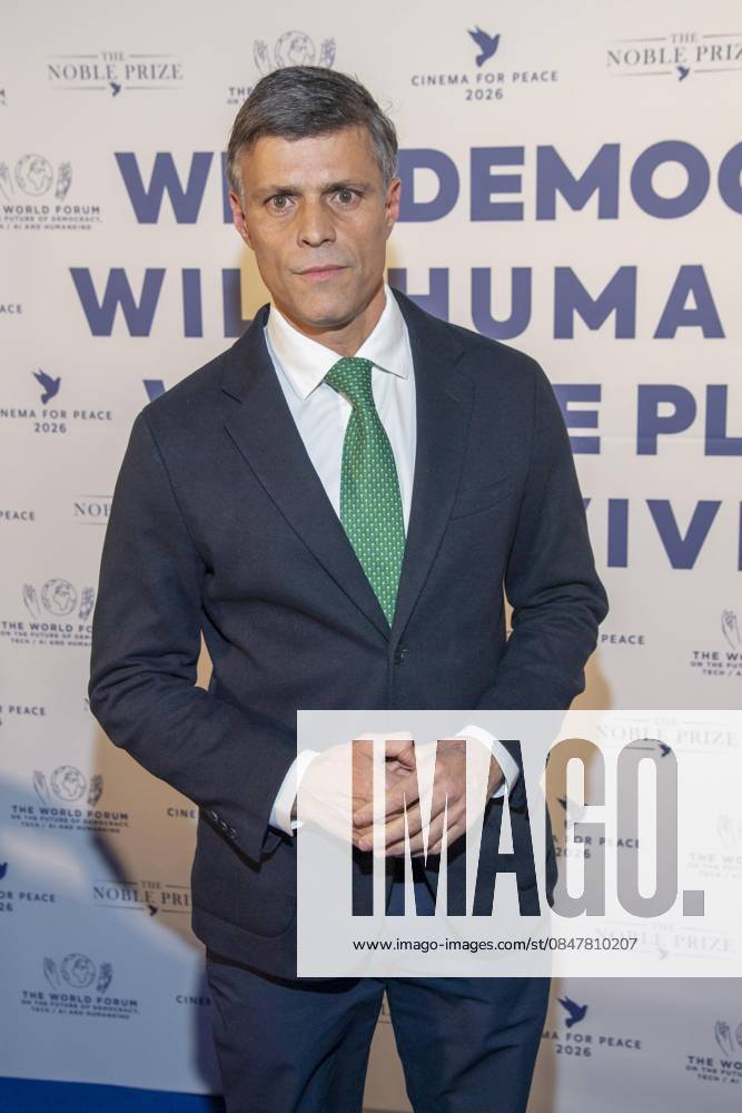 Leopoldo Lopez Mendoza Venezuelan politician as guest at the Cinema For Peace Gala 2026 at the Hotel Adlon Kempinski on 16 February 2026 in Berlin Berlin Germany