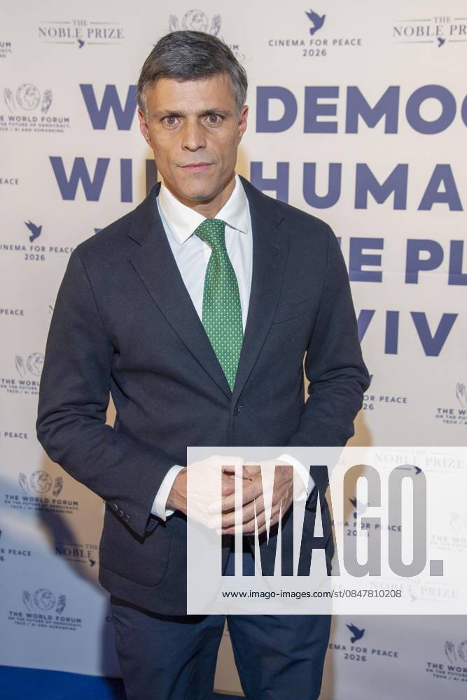 Leopoldo Lopez Mendoza Venezuelan politician as guest at the Cinema For Peace Gala 2026 at the Hotel Adlon Kempinski on 16 February 2026 in Berlin Berlin Germany