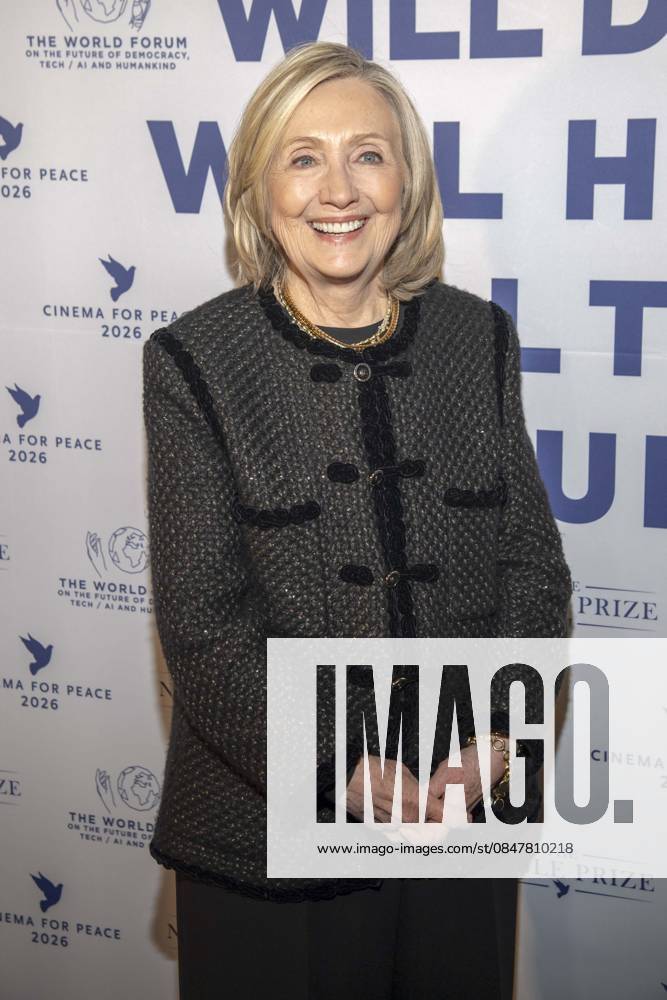Hillary Diane Rodham Clinton US American politician of the Democratic Party Author guest at the Cinema For Peace Gala 2026 at the Hotel Adlon Kempinski on February 16, 2026 in Berlin Berlin Germany