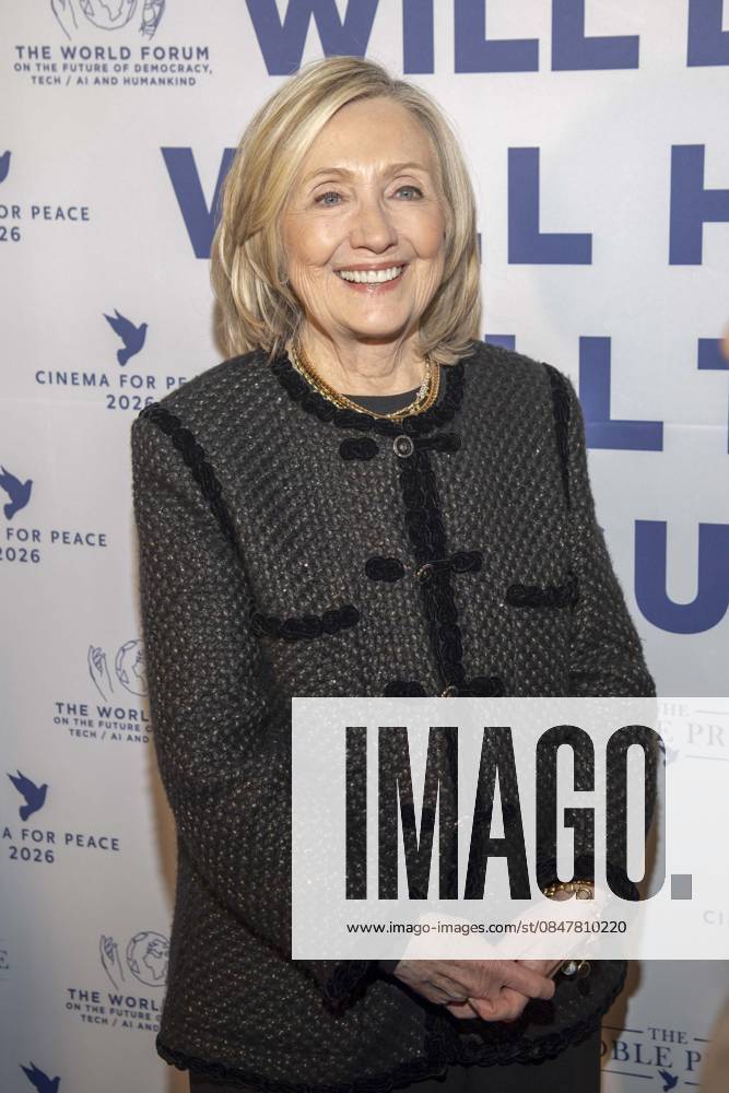 Hillary Diane Rodham Clinton US American politician of the Democratic Party Author guest at the Cinema For Peace Gala 2026 at the Hotel Adlon Kempinski on February 16, 2026 in Berlin Berlin Germany