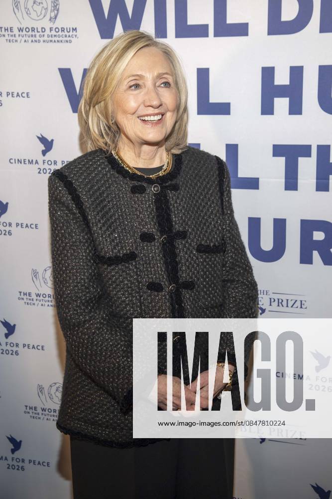 Hillary Diane Rodham Clinton US American politician of the Democratic Party Author guest at the Cinema For Peace Gala 2026 at the Hotel Adlon Kempinski on February 16, 2026 in Berlin Berlin Germany