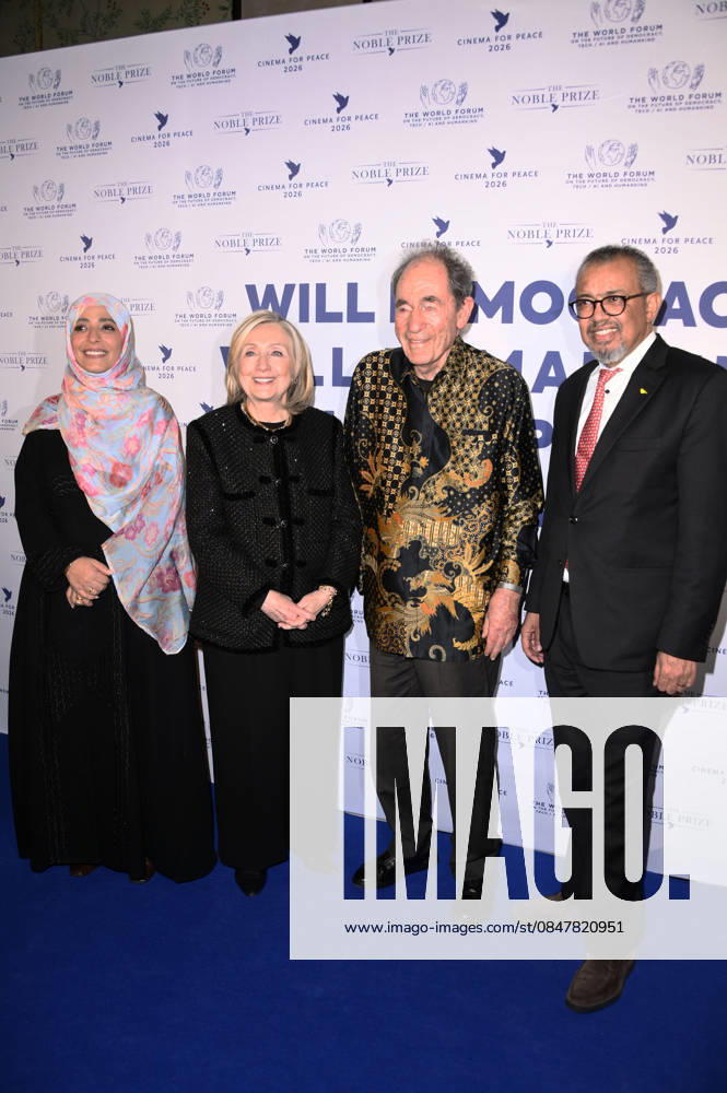 Tawakkol Karman, Hillary Clinton, Albie Sachs and Tedros Adhanom Ghebreyesus at the Cinema For Peace Gala 2026 at the Hotel Adlon Kempinski Berlin, 16 02 2026 Foto:xN.xKubelkax xFuturexImagex cinema_6276