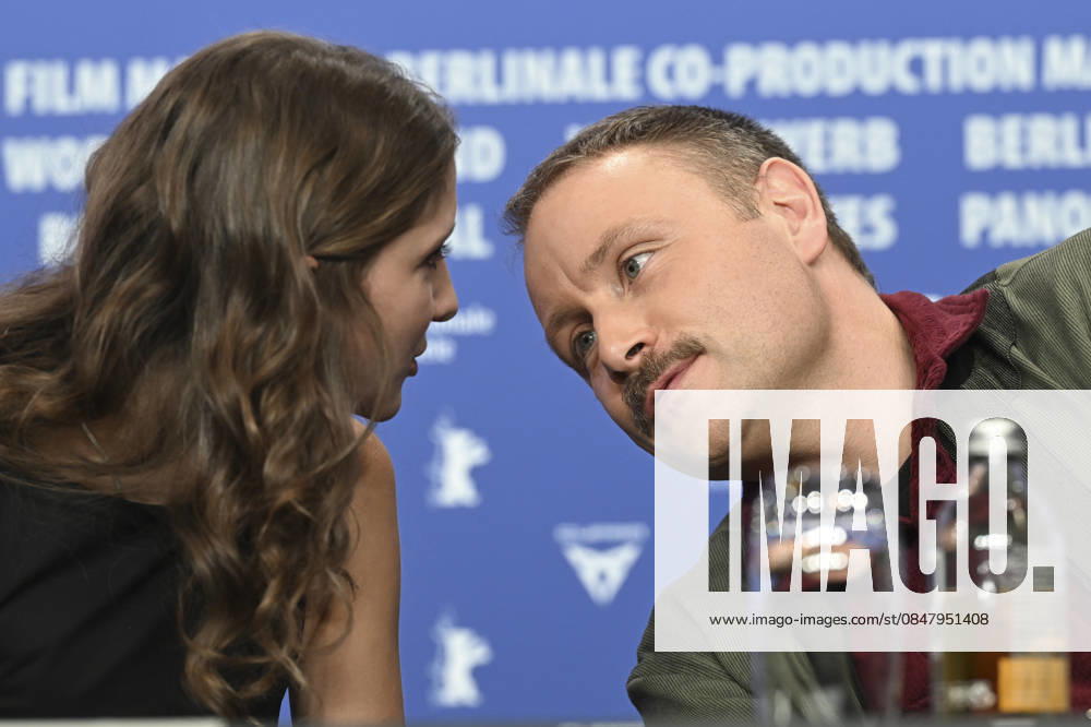 76th Berlin International Film Festival BERLIN, GERMANY - FEBRUARY 18: Actors Max Riemelt (R) and Frida Hornemann (L) of Etwas ganz Besonderes (Home Stories) during the 76th Berlin International Film Festival (Berlinale) in Berlin, Germany, on February 18, 2026. Halil Sagirkaya Anadolu Berlin Germany. Editorial use only. Please get in touch for any other usage.
