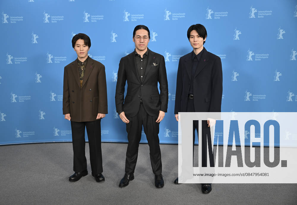 76th Berlin International Film Festival BERLIN, GERMANY - FEBRUARY 18: Director Yoshitoshi Shinomiya (C) and actors Miyu Irino (L) and Riku Hagiwara (R) of A New Dawn pose for photographers during the 76th Berlinale in Berlin, Germany, on February 18, 2026. Halil Sagirkaya Anadolu Berlin Germany. Editorial use only. Please get in touch for any other usage.