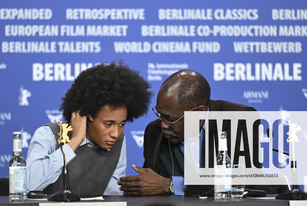 76th Berlin International Film Festival BERLIN, GERMANY - FEBRUARY 19: Actress Maimouna Miawama (L) and director Mahamat Saleh Haroun (R) of Soumsoum, La Nuit Des Astres (Soumsoum, The Night Of The Stars) attend press conference during the 76th Berlinale in Berlin, Germany, on February 19, 2026. Halil Sagirkaya Anadolu Berlin Germany. Editorial use only. Please get in touch for any other usage.